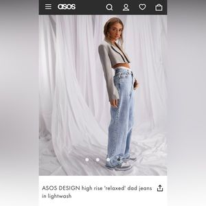 High rise 'relaxed' dad jeans in lightwash